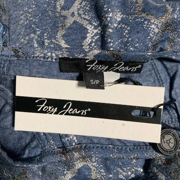 NWT Foxy Jeans Blue Silver Top - Picture 3 of 3